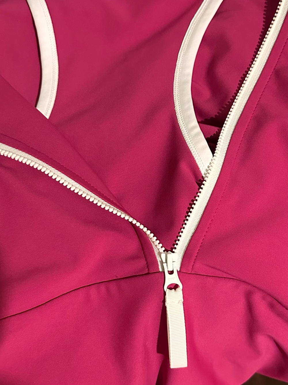 Sage Collective Athletic Swim Dress Racer Back Zip Front Burgundy- Large - Picture 11 of 11